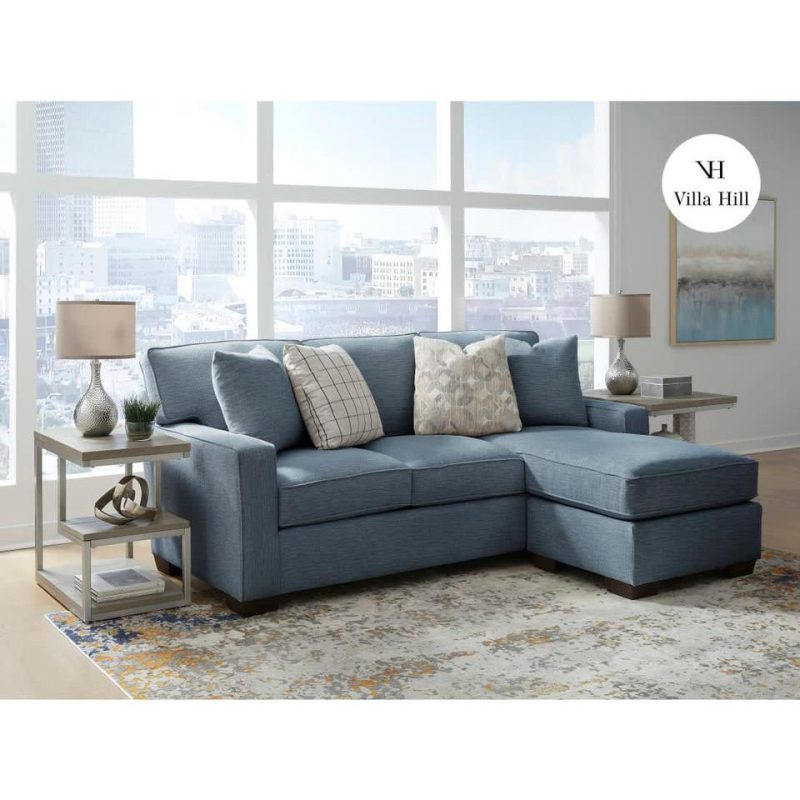 Sectionals |  Crestview Track Arm Blue Sofa Chaise Blue Living Room Furniture Blue