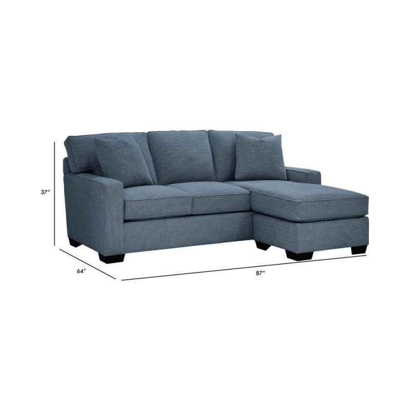 Sectionals |  Crestview Track Arm Blue Sofa Chaise Blue Living Room Furniture Blue