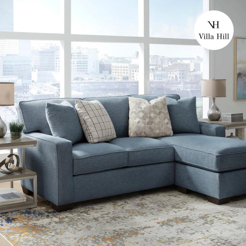 Sectionals |  Crestview Track Arm Blue Sofa Chaise Blue Living Room Furniture Blue