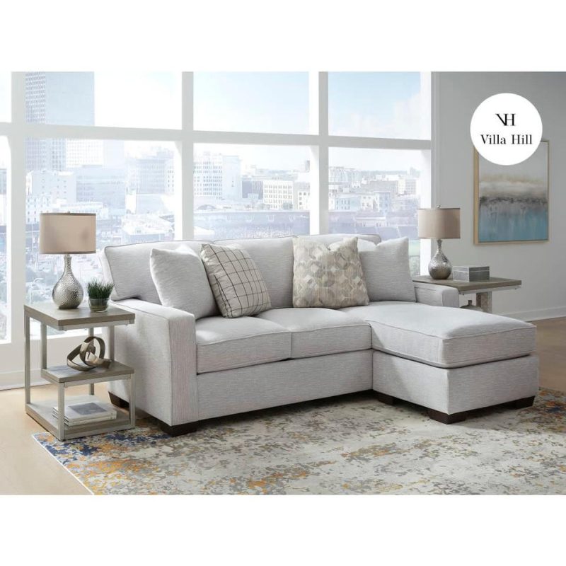 Sectionals |  Crestview Track Arm Granite 2-pc sectional w/ right chaise Gray Living Room Furniture Gray