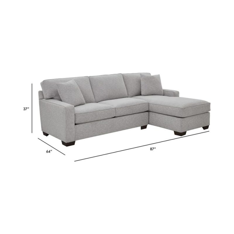 Sectionals |  Crestview Track Arm Granite 2-pc sectional w/ right chaise Gray Living Room Furniture Gray