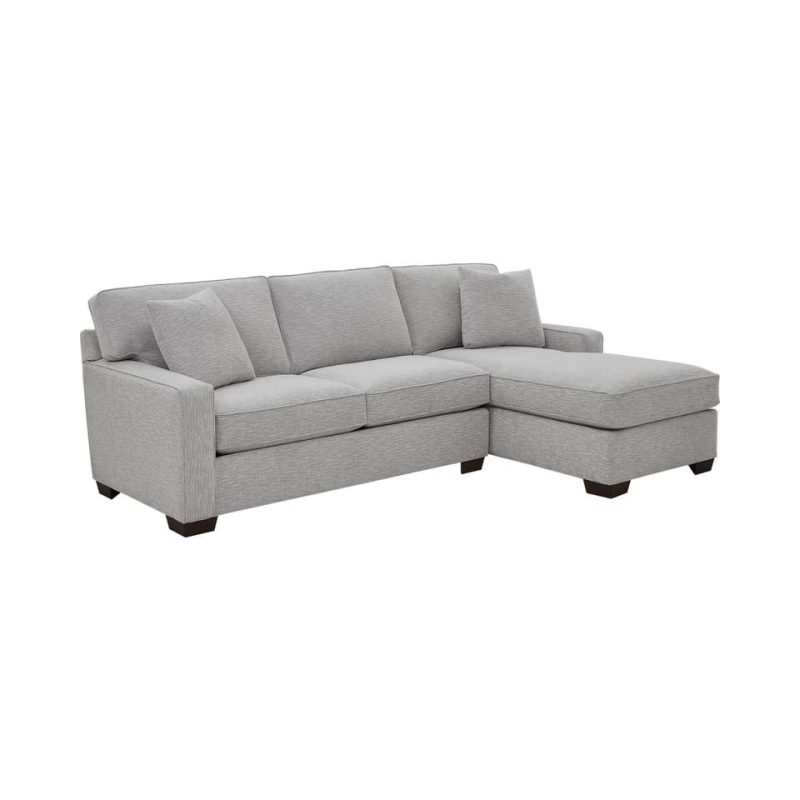 Sectionals |  Crestview Track Arm Granite 2-pc sectional w/ right chaise Gray Living Room Furniture Gray