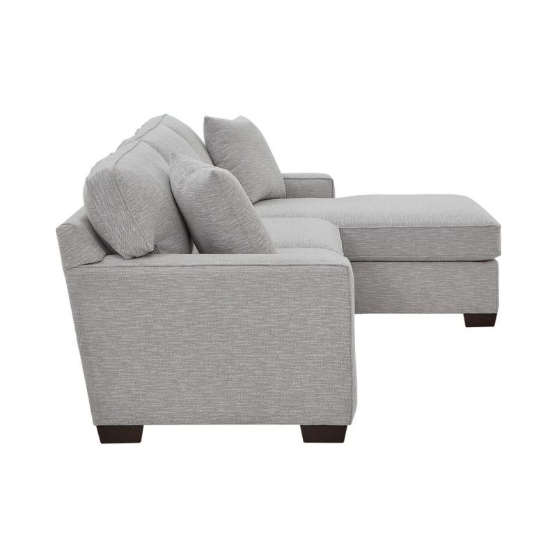 Sectionals |  Crestview Track Arm Granite 2-pc sectional w/ right chaise Gray Living Room Furniture Gray