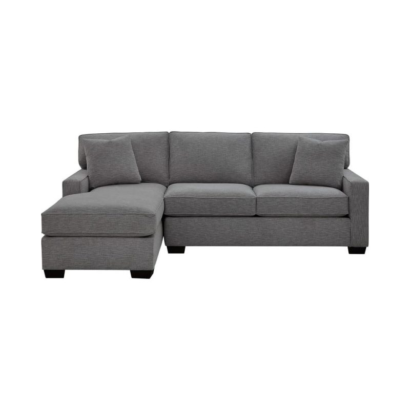 Sectionals |  Crestview Track Arm Graphite 2-pc sectional w/ left chaise Gray Living Room Furniture Gray