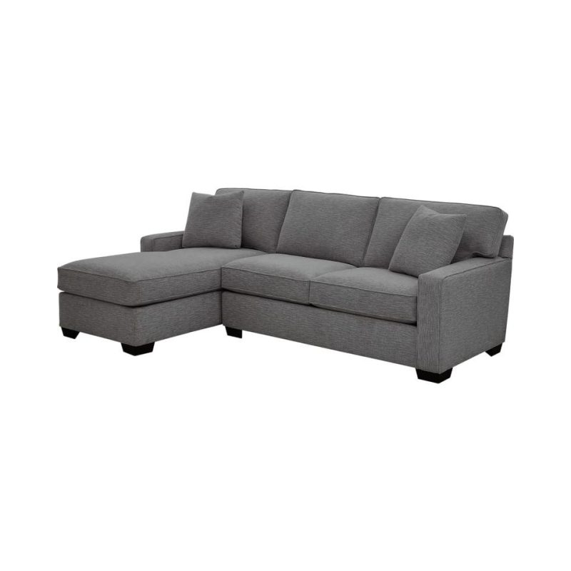 Sectionals |  Crestview Track Arm Graphite 2-pc sectional w/ left chaise Gray Living Room Furniture Gray