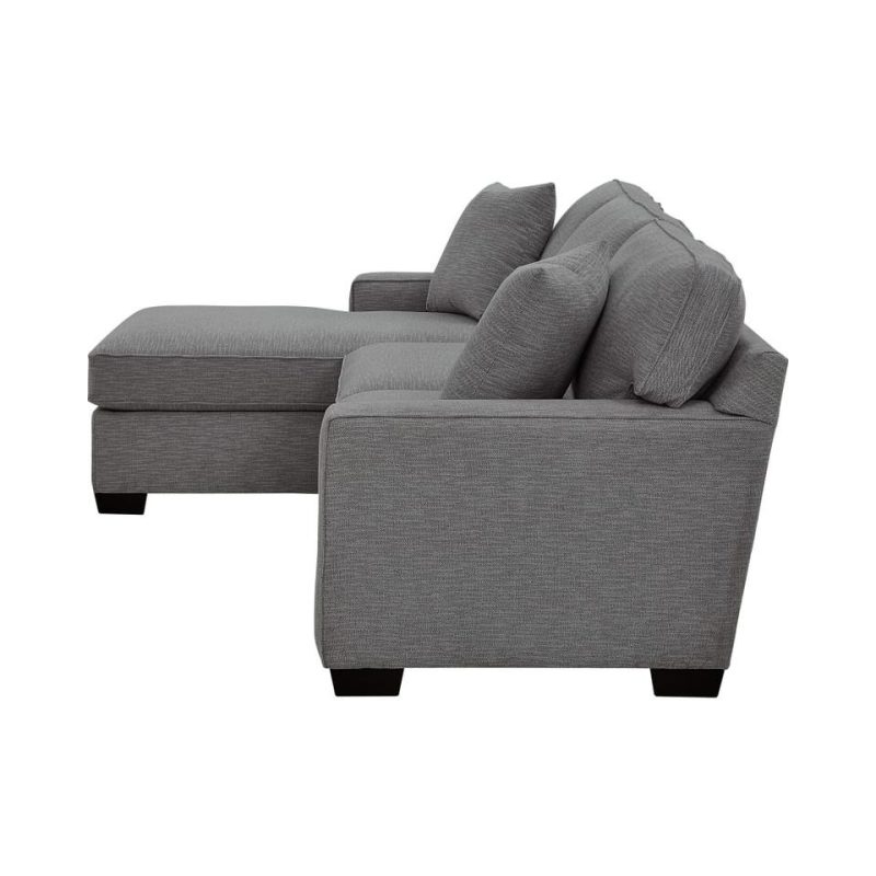 Sectionals |  Crestview Track Arm Graphite 2-pc sectional w/ left chaise Gray Living Room Furniture Gray