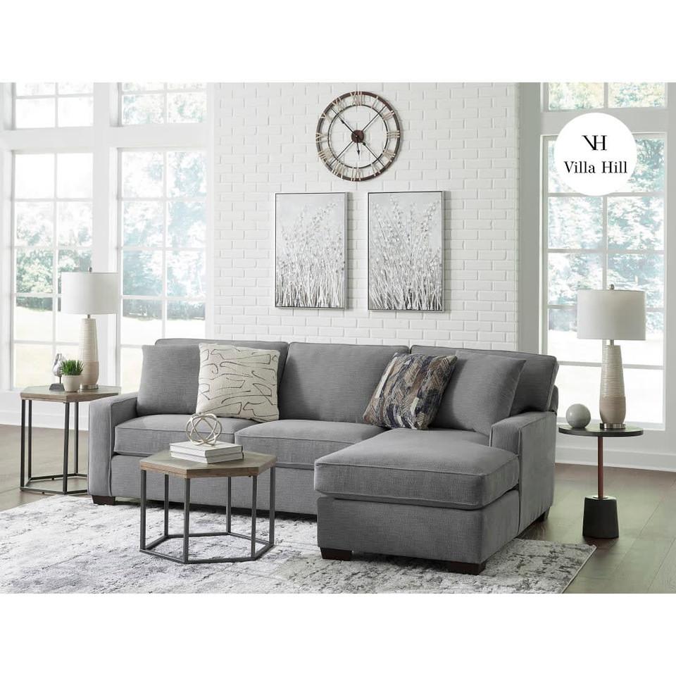 Sectionals |  Crestview Track Arm Graphite 2-pc sectional w/ right chaise Gray Living Room Furniture Gray