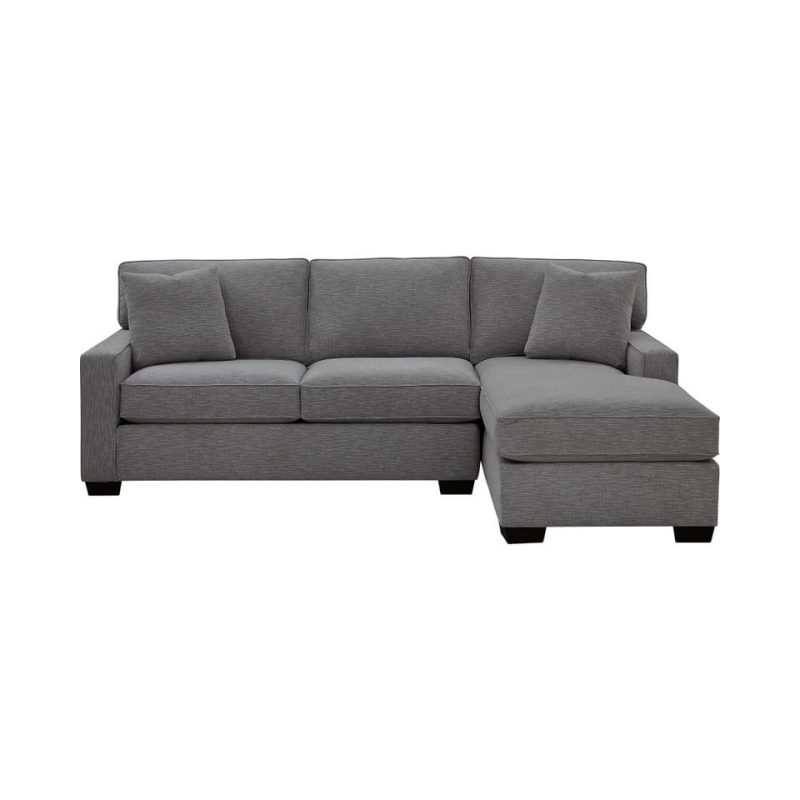 Sectionals |  Crestview Track Arm Graphite 2-pc sectional w/ right chaise Gray Living Room Furniture Gray