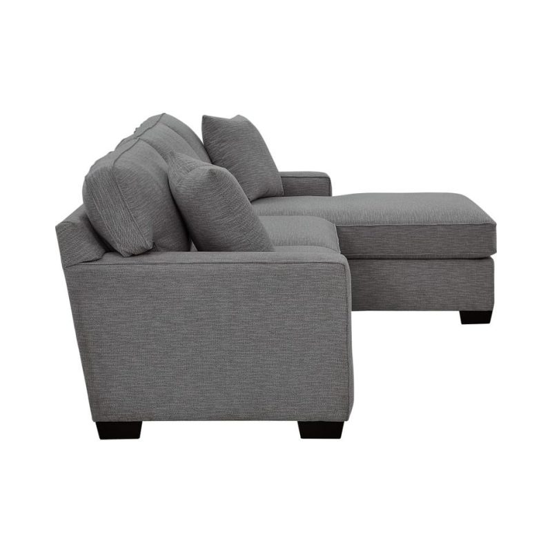 Sectionals |  Crestview Track Arm Graphite 2-pc sectional w/ right chaise Gray Living Room Furniture Gray