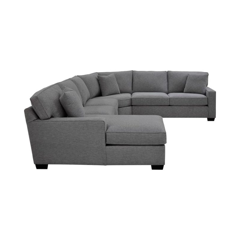 Sectionals |  Crestview Track Arm Graphite 4-pc sectional w/ left chaise Gray Living Room Furniture Gray