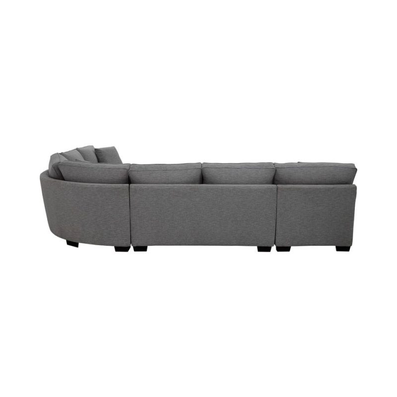 Sectionals |  Crestview Track Arm Graphite 4-pc sectional w/ left chaise Gray Living Room Furniture Gray