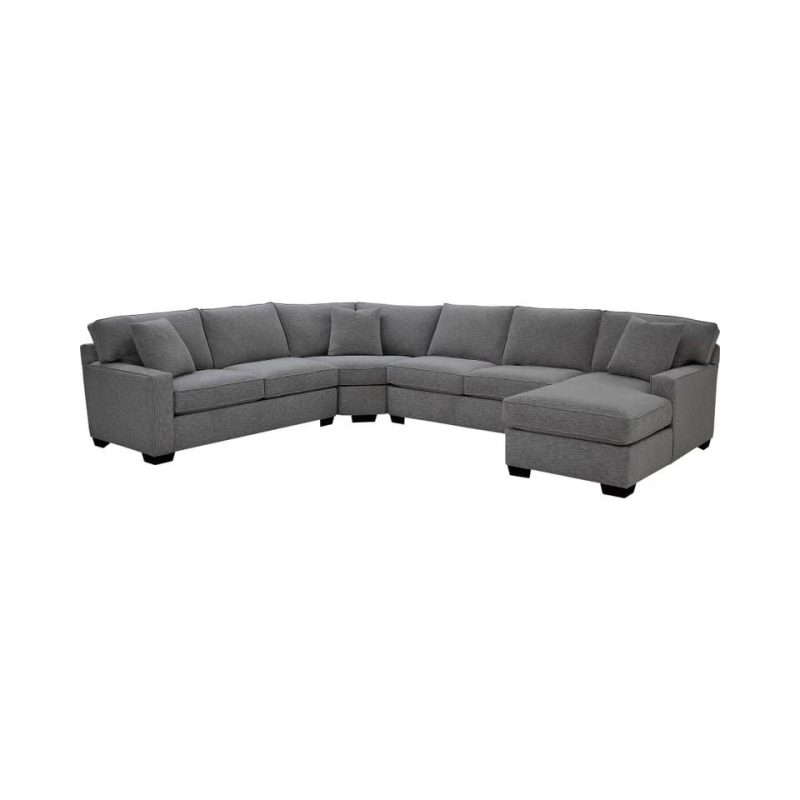 Sectionals |  Crestview Track Arm Graphite 4-pc sectional w/ right chaise Gray Living Room Furniture Gray