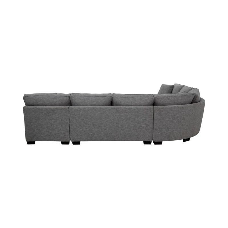 Sectionals |  Crestview Track Arm Graphite 4-pc sectional w/ right chaise Gray Living Room Furniture Gray