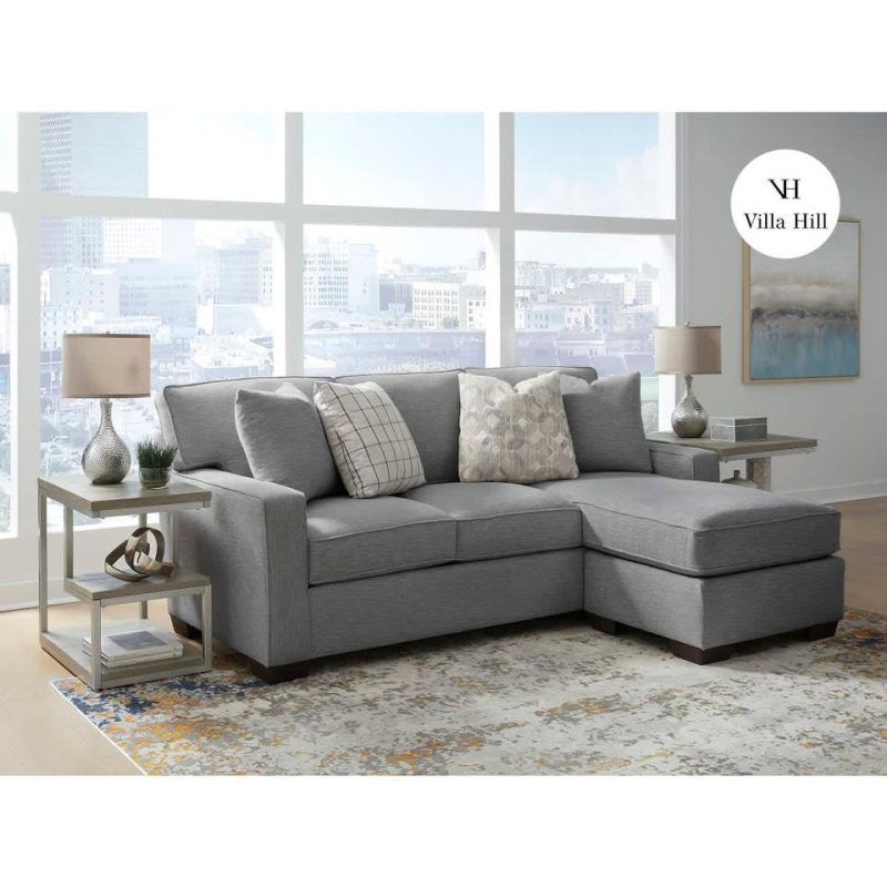 Sectionals |  Crestview Track Arm Graphite Sofa Chaise Gray Living Room Furniture Gray