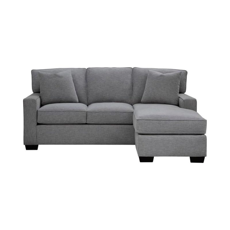 Sectionals |  Crestview Track Arm Graphite Sofa Chaise Gray Living Room Furniture Gray