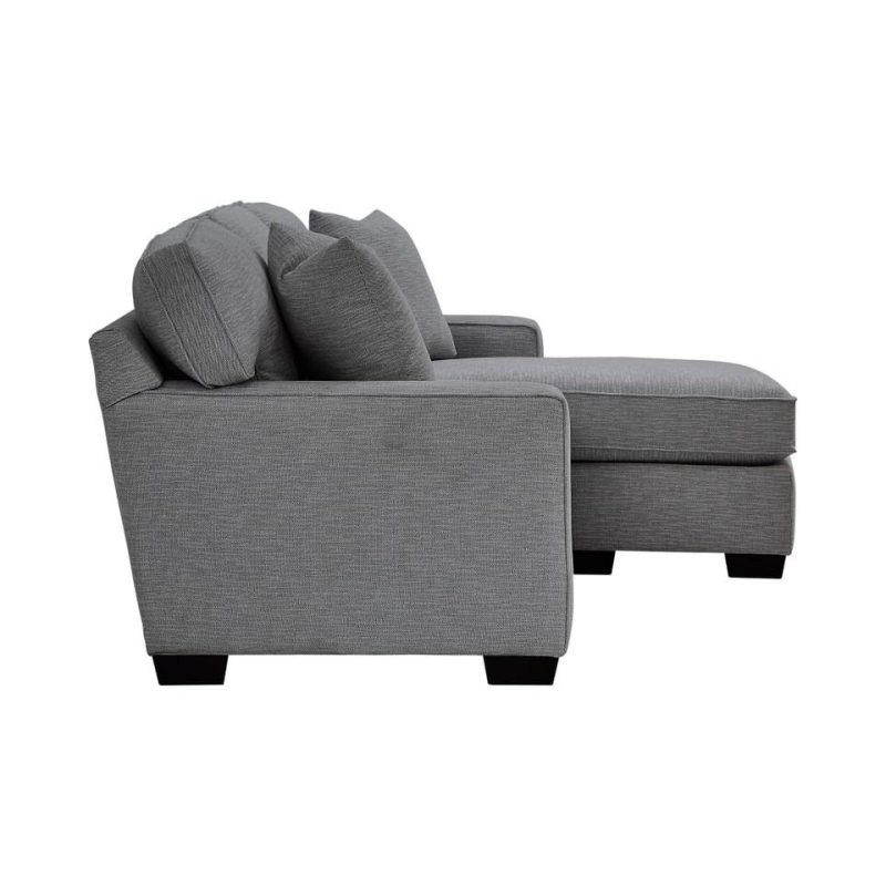 Sectionals |  Crestview Track Arm Graphite Sofa Chaise Gray Living Room Furniture Gray