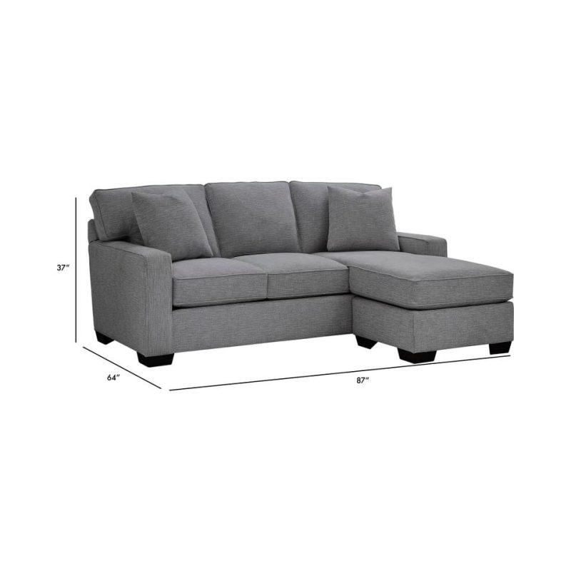 Sectionals |  Crestview Track Arm Graphite Sofa Chaise Gray Living Room Furniture Gray