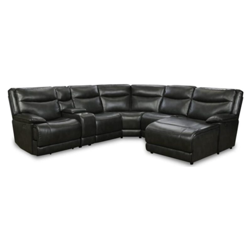 Sectionals |  Illusions Sectional – Left Side Facing Sofa & Right Side Facing Loveseat Black Living Room Furniture Black