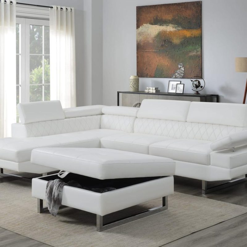 Sectionals |  Maximus 2PC Sectional White White Living Room Furniture Sectionals