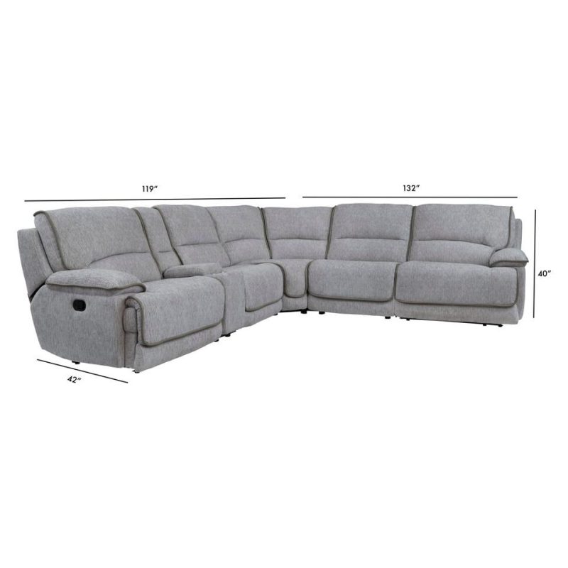 Sectionals |  Middleton 6PC Reclining Sectional Gray Living Room Furniture Gray