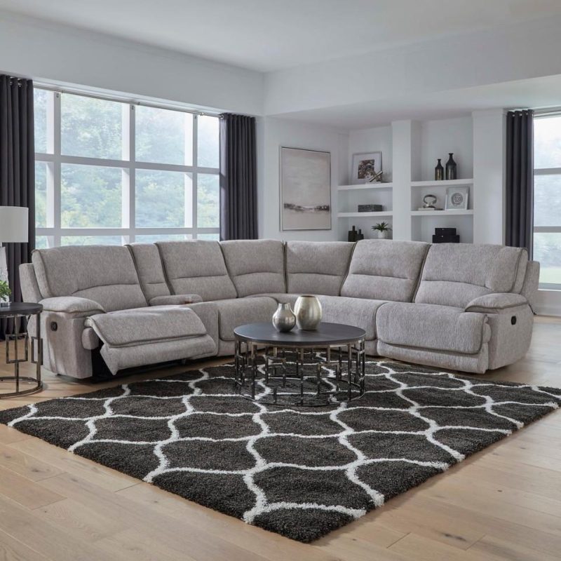 Sectionals |  Middleton 6PC Reclining Sectional Gray Living Room Furniture Gray