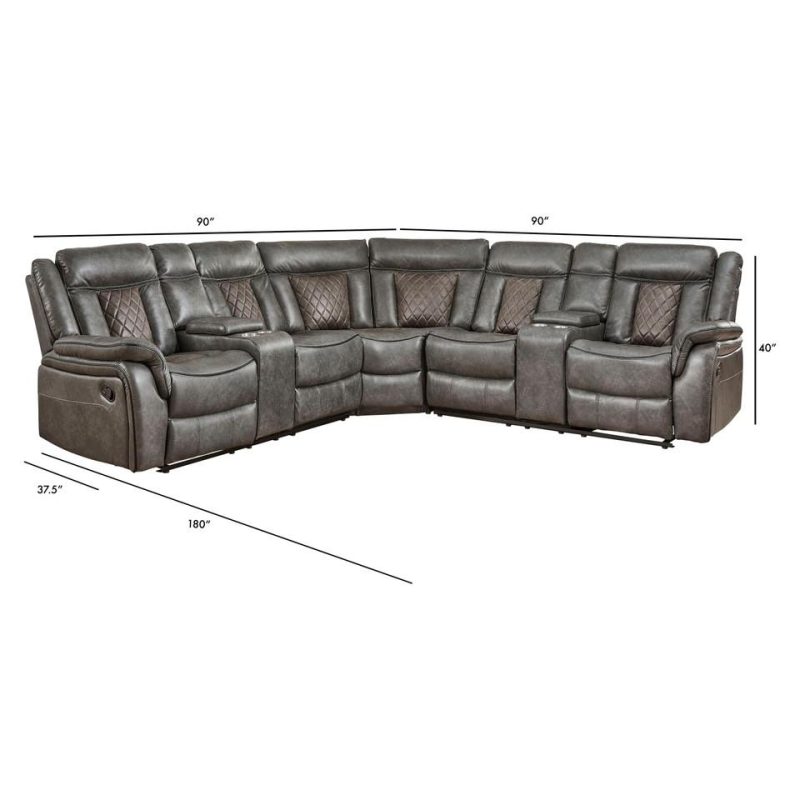 Sectionals |  Payne Sectional Gray Living Room Furniture Gray