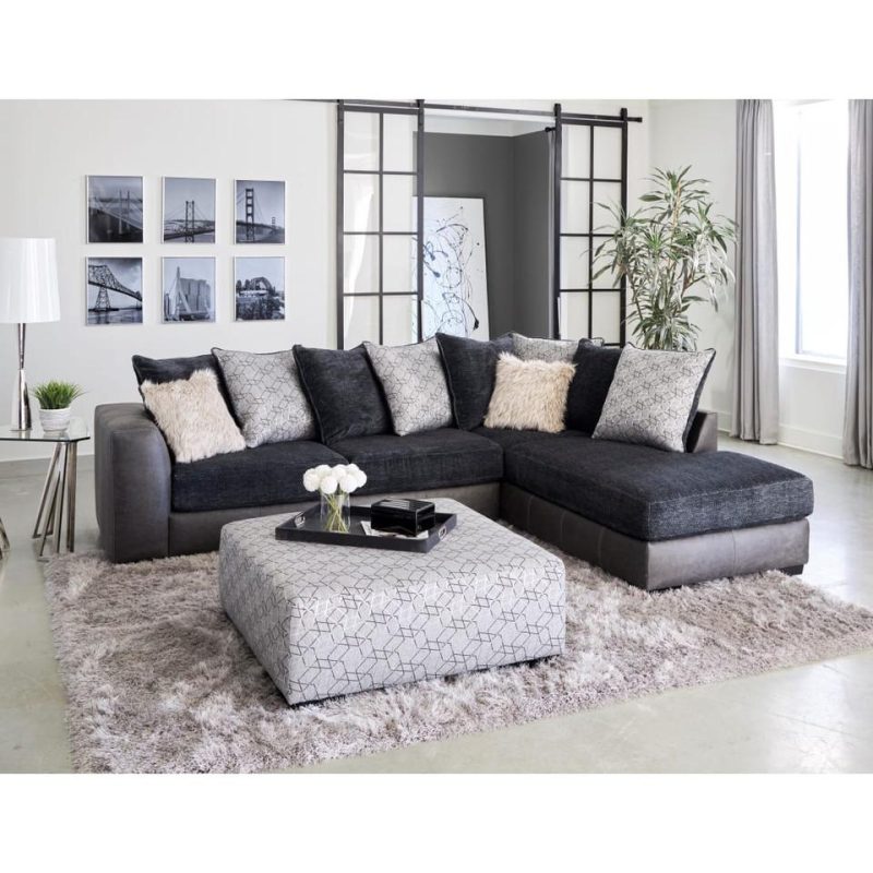 Sectionals |  Preston Ebony Sectional Gray Living Room Furniture Gray