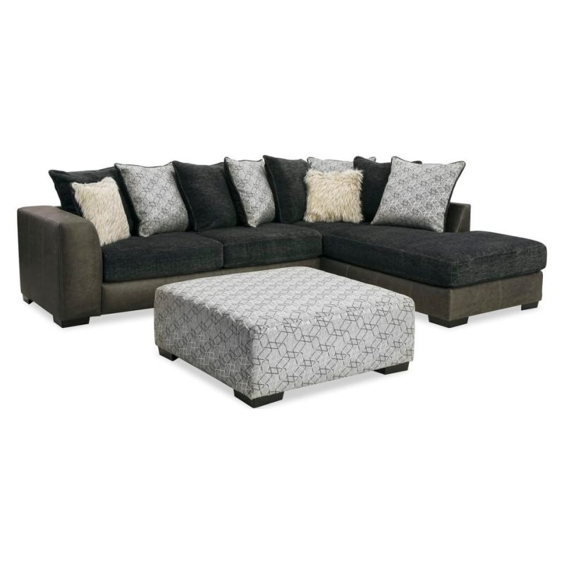 Sectionals |  Preston Ebony Sectional Gray Living Room Furniture Gray