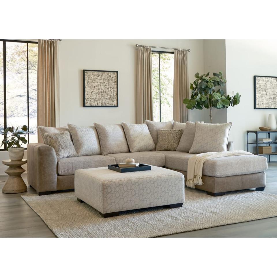 Sectionals |  Preston Mushroom Sectional White Living Room Furniture Sectionals