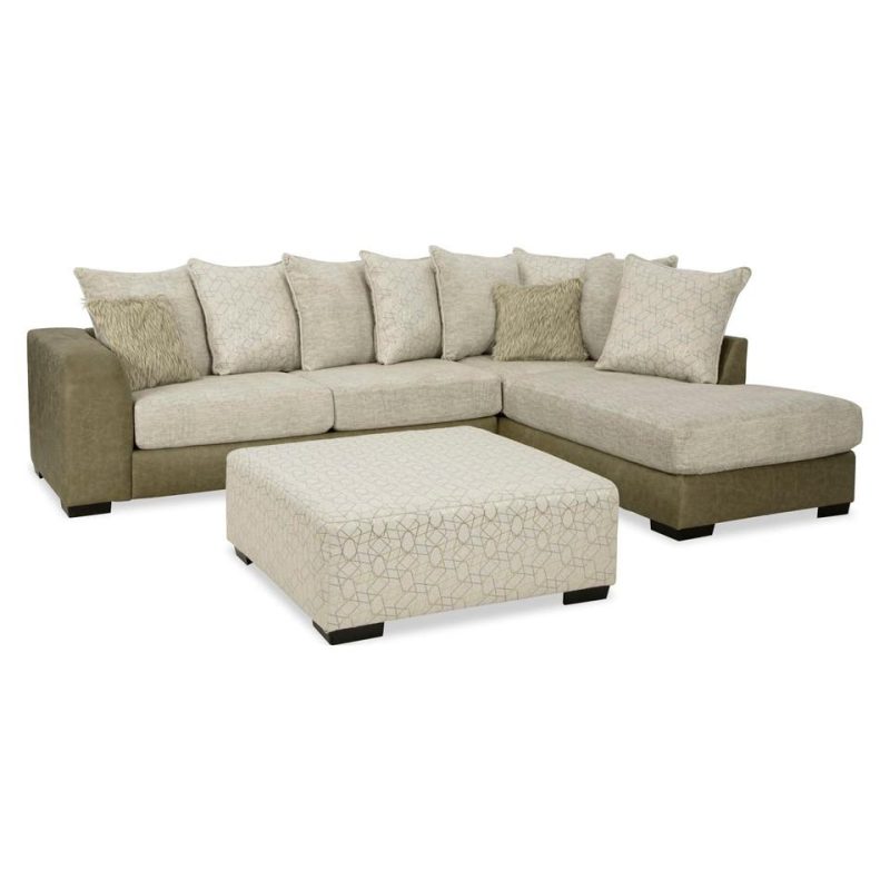 Sectionals |  Preston Mushroom Sectional White Living Room Furniture Sectionals