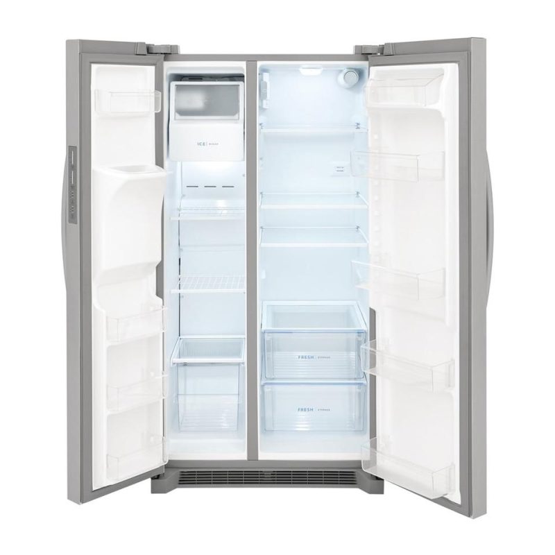 Side-by-Side Refrigerators |  Frigidaire 25.6 cu. ft. 36” Standard Depth Side by Side Refrigerator – FRSS2623AS Stainless Steel Refrigerators Side-by-Side Refrigerators