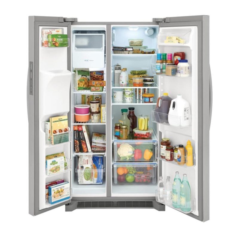 Side-by-Side Refrigerators |  Frigidaire 25.6 cu. ft. 36” Standard Depth Side by Side Refrigerator – FRSS2623AS Stainless Steel Refrigerators Side-by-Side Refrigerators