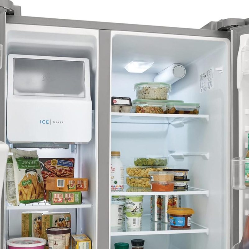 Side-by-Side Refrigerators |  Frigidaire 25.6 cu. ft. 36” Standard Depth Side by Side Refrigerator – FRSS2623AS Stainless Steel Refrigerators Side-by-Side Refrigerators