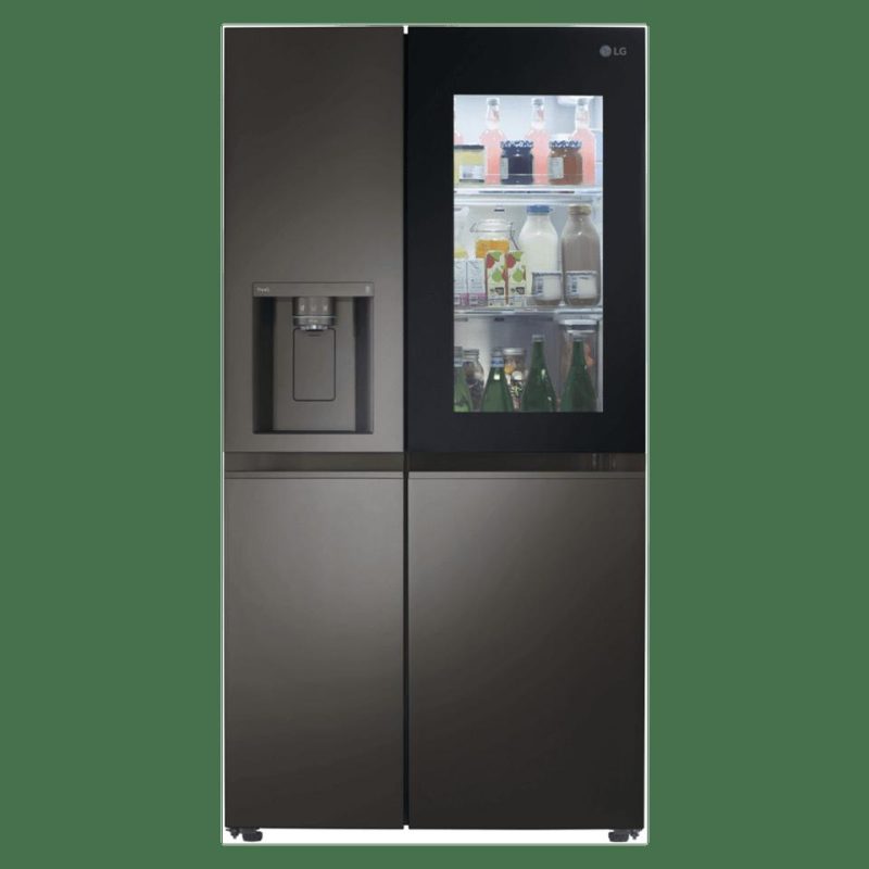 Side-by-Side Refrigerators |  LG 27 cu.ft. Side by Side Instaview Refrigerator – LRSOS2706D Black Refrigerators Black