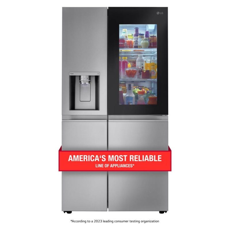 Side-by-Side Refrigerators |  LG 27 cu.ft. Side by Side Instaview Refrigerator – LRSOS2706S Stainless Steel Refrigerators Side-by-Side Refrigerators