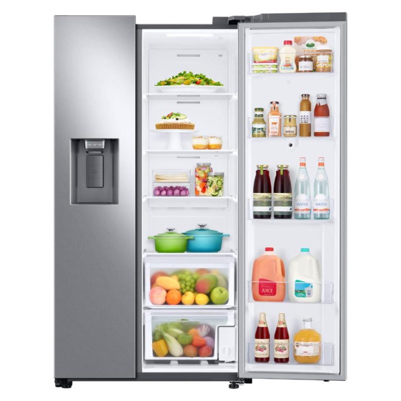 Side-by-Side Refrigerators |  Samsung 26.7 cu. ft. Family Hub Side by Side Smart Refrigerator – RS27T5561SR Stainless Steel Refrigerators Side-by-Side Refrigerators