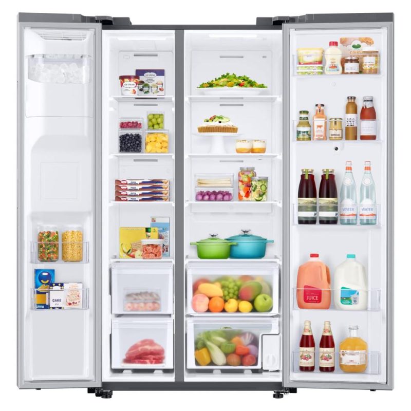 Side-by-Side Refrigerators |  Samsung 26.7 cu. ft. Family Hub Side by Side Smart Refrigerator – RS27T5561SR Stainless Steel Refrigerators Side-by-Side Refrigerators