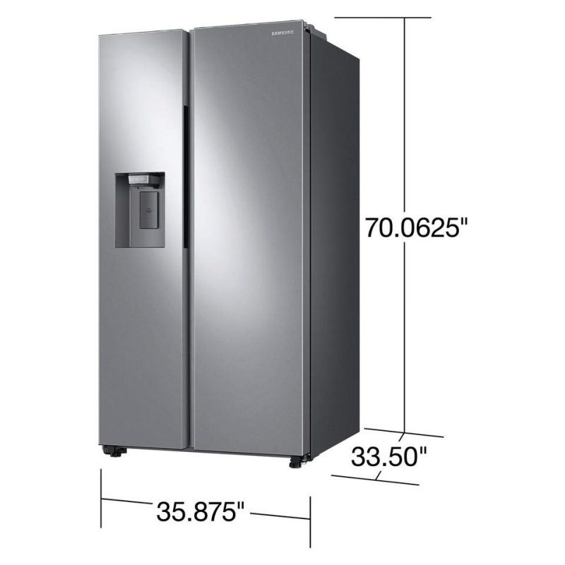 Side-by-Side Refrigerators |  Samsung 27.4 cu. ft. Large Capacity Side-By-Side Refrigerator – RS27T5200SR Stainless Steel Refrigerators Side-by-Side Refrigerators