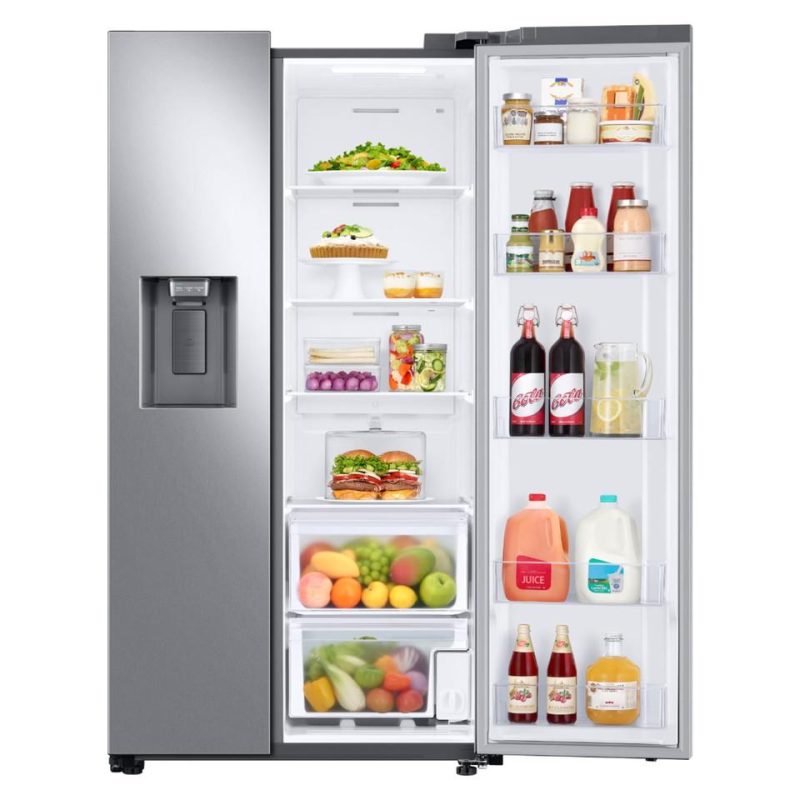 Side-by-Side Refrigerators |  Samsung 27.4 cu. ft. Large Capacity Side-By-Side Refrigerator – RS27T5200SR Stainless Steel Refrigerators Side-by-Side Refrigerators