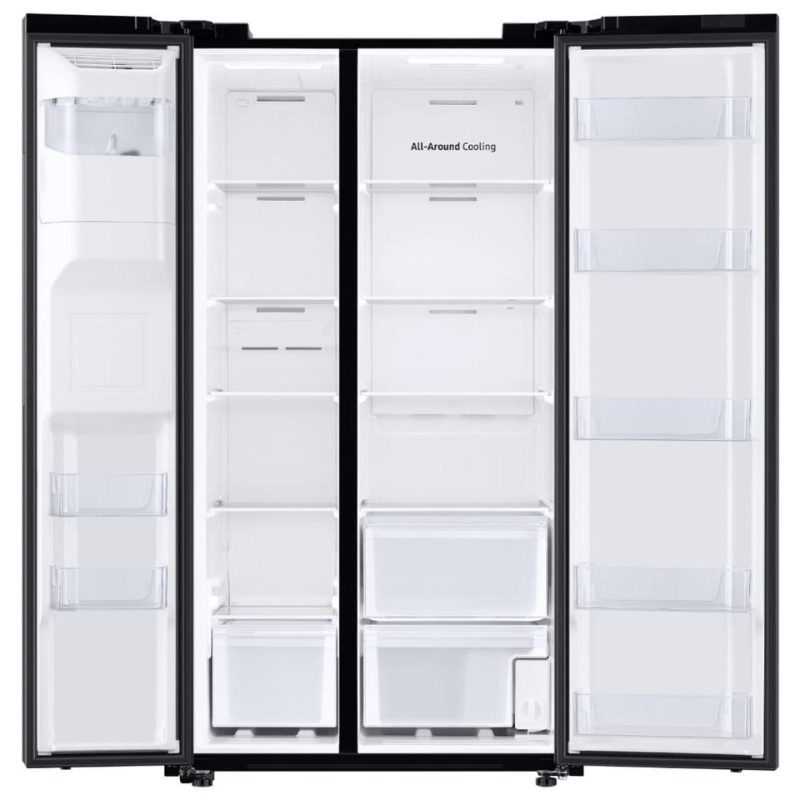 Side-by-Side Refrigerators |  Samsung 27.4 cu. ft. Side-By-Side Refrigerator – RS27T5200SG Black Refrigerators Black