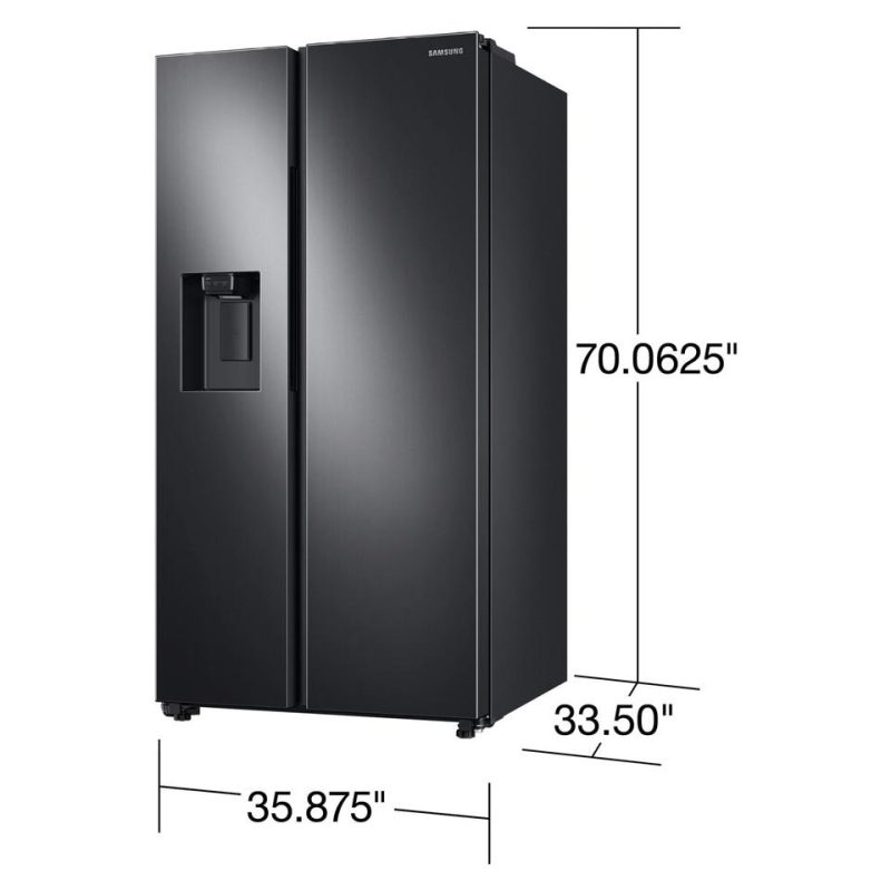 Side-by-Side Refrigerators |  Samsung 27.4 cu. ft. Side-By-Side Refrigerator – RS27T5200SG Black Refrigerators Black