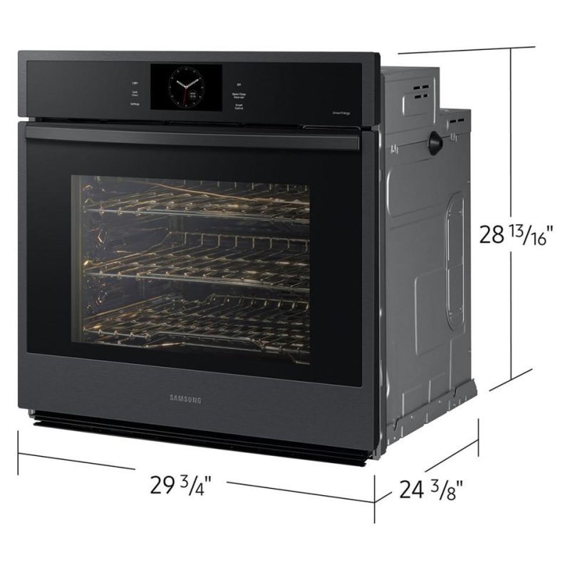 Single Ovens |  Samsung 30” Single Wall Oven with Steam Cook – NV51CG600SMT Black Single Ovens Black