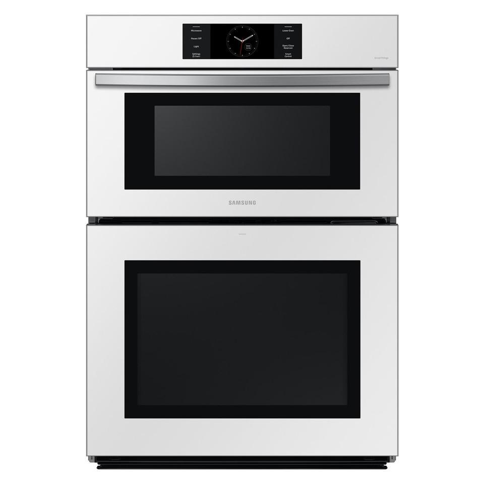 Single Ovens |  Samsung Bespoke 30” Microwave Combination Wall Oven with Flex Duo™ – NQ70CB700D12 White Single Ovens Single Ovens