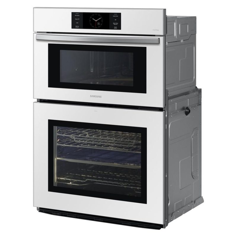 Single Ovens |  Samsung Bespoke 30” Microwave Combination Wall Oven with Flex Duo™ – NQ70CB700D12 White Single Ovens Single Ovens