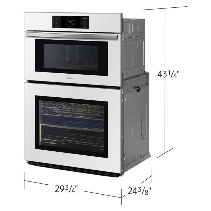 Single Ovens |  Samsung Bespoke 30” Microwave Combination Wall Oven with Flex Duo™ – NQ70CB700D12 White Single Ovens Single Ovens