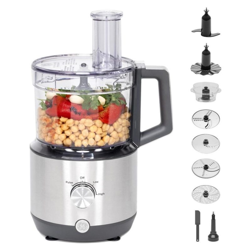 Small Appliances and Cookware |  GE 12-Cup Food Processor with Accessories – G8P1AASSPSS Stainless Steel Appliances Small Appliances & Cookware