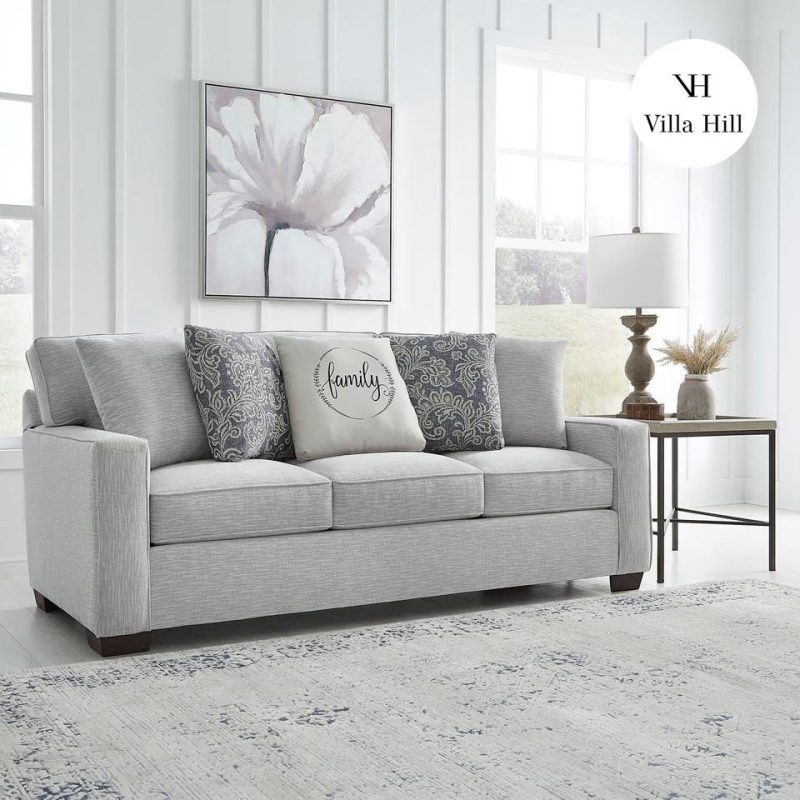 Sofas & Sleepers |  Crestview Granite Track Arm Sofa Gray Living Room Furniture Gray