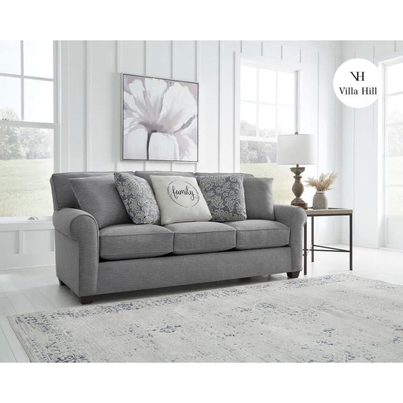 Sofas & Sleepers |  Crestview Rolled Arm Graphite Sofa Gray Living Room Furniture Gray