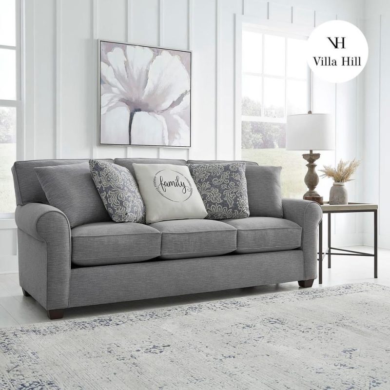 Sofas & Sleepers |  Crestview Rolled Arm Graphite Sofa Gray Living Room Furniture Gray