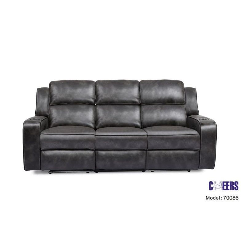 Sofas & Sleepers |  Hanson P2 Reclining Sofa Gray Living Room Furniture Gray